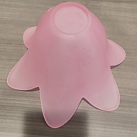 Vintage Frosted Pink Glass Tulip Shaped Vase / Votive Holder - Picture 3 of 6